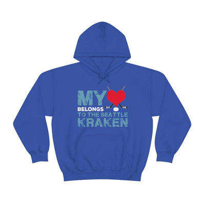 Hoodie My Heart Belongs To The Seattle Kraken Unisex Hooded Sweatshirt