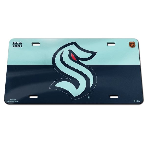  WinCraft NHL Seattle Kraken 6x12 Inch Metal/Chrome License  Plate Frame : Sports & Outdoors