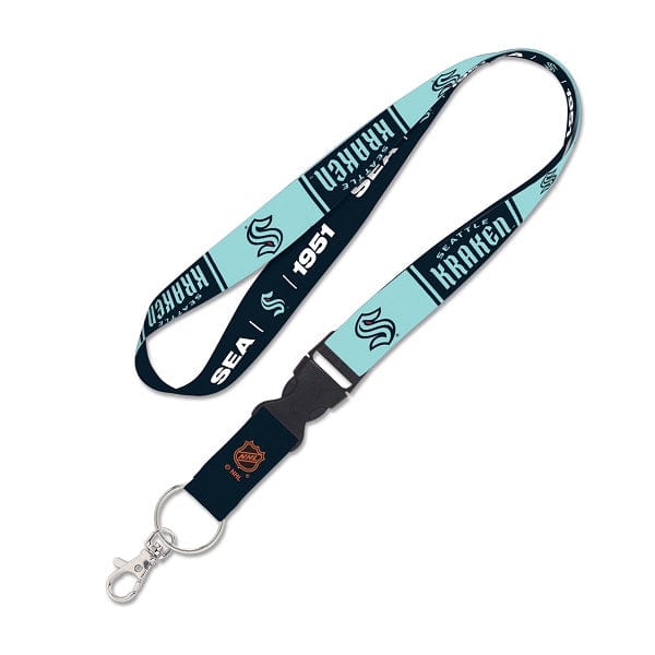 Seattle Kraken Reverse Retro 2.0 Lanyard With Detachable Buckle PRESELL