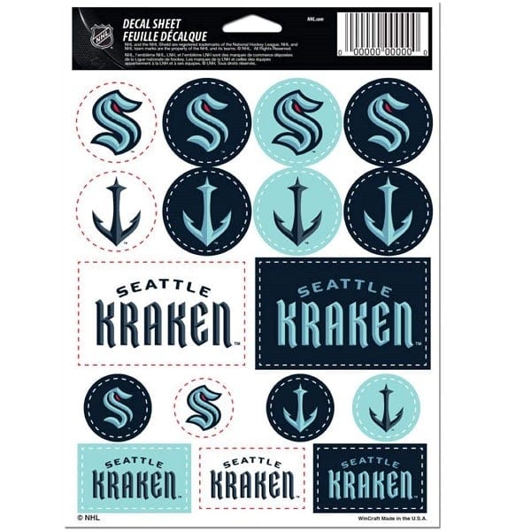 shopthekraken Seattle Kraken Vinyl Decal Sticker Sheet, 5x7 Inch