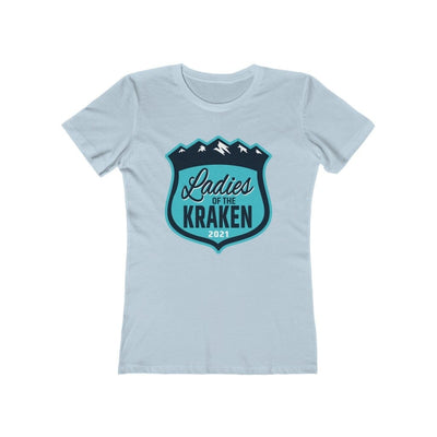 T-Shirt Solid Light Blue / S Ladies Of The Kraken Women's Slim Fit Boyfriend Tee