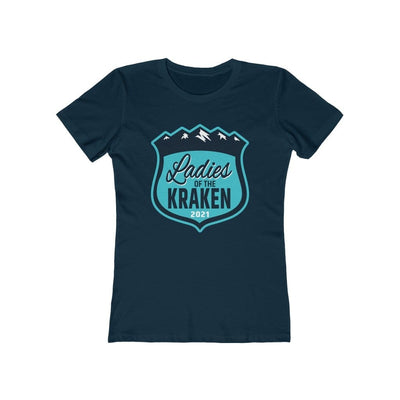 Printify T-Shirt Solid Midnight Navy / L Ladies Of The Kraken Women's Slim Fit Boyfriend Tee