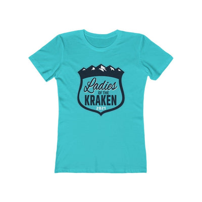 Printify T-Shirt Solid Tahiti Blue / S Ladies Of The Kraken Women's Slim Fit Boyfriend Tee