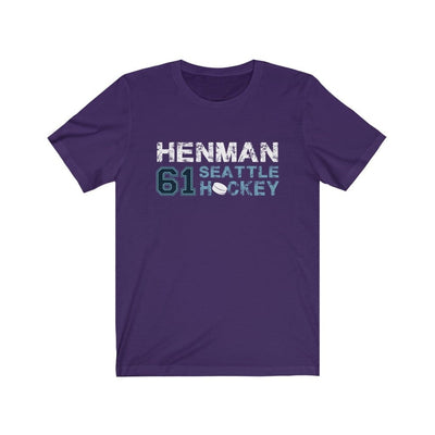 Printify T-Shirt Team Purple / S Henman 61 Seattle Hockey Unisex Jersey Tee