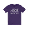 Printify T-Shirt Team Purple / S "I Just Want To Drink Wine And Watch Hockey" Unisex Jersey Tee