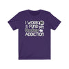 Printify T-Shirt Team Purple / S "I Work To Fund My Hockey Addiction" Unisex Jersey Tee