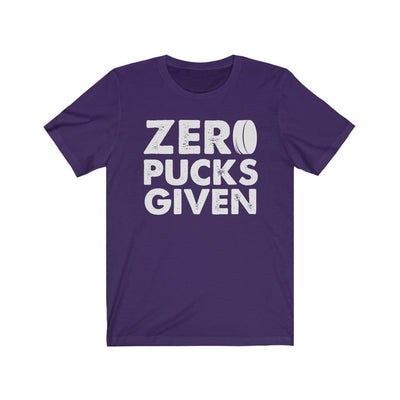 Printify T-Shirt Team Purple / S "Zero Pucks Given" Unisex Jersey Tee