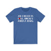 Printify T-Shirt True Royal / S "All I Need Is Love, Hockey And A Dog" Unisex Jersey Tee