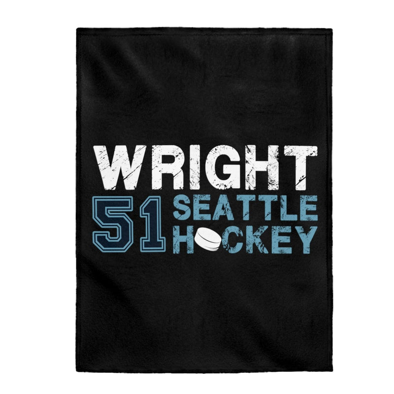 All Over Prints Wright 51 Seattle Hockey Velveteen Plush Blanket