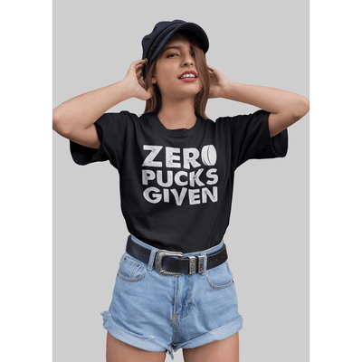 Printify T-Shirt "Zero Pucks Given" Unisex Jersey Tee